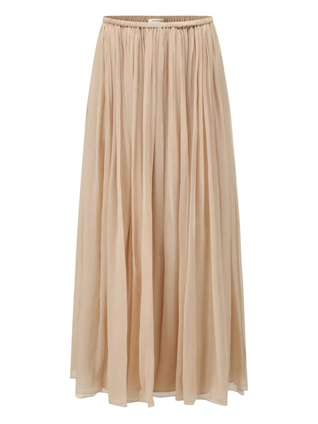  Into The East Pleated Silk Skirt - Neutrals 