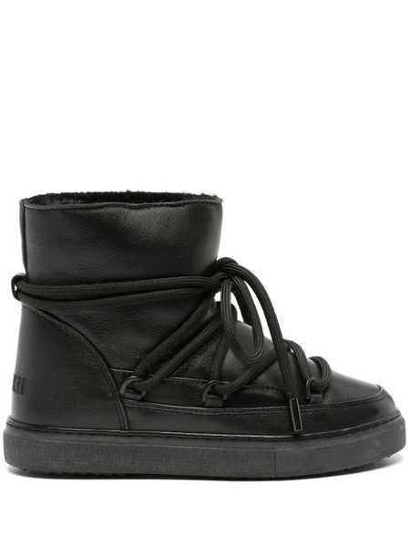  Inuikii Lace-up Leather Ankle Boots - Black 