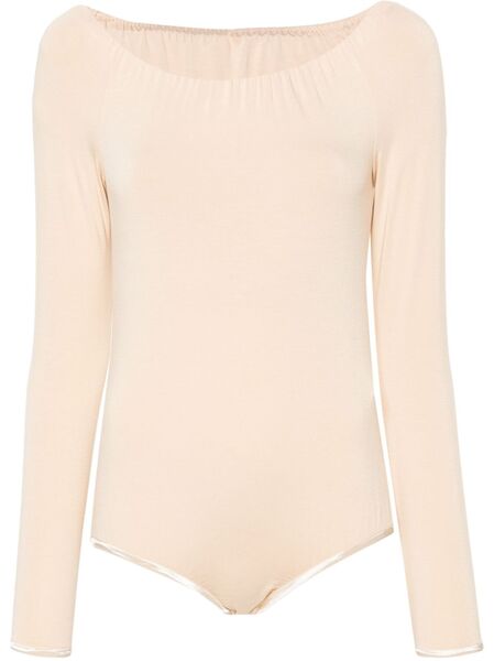  Ioana Ciolacu Off-shoulder Long-sleeve Bodysuit - Neutrals 