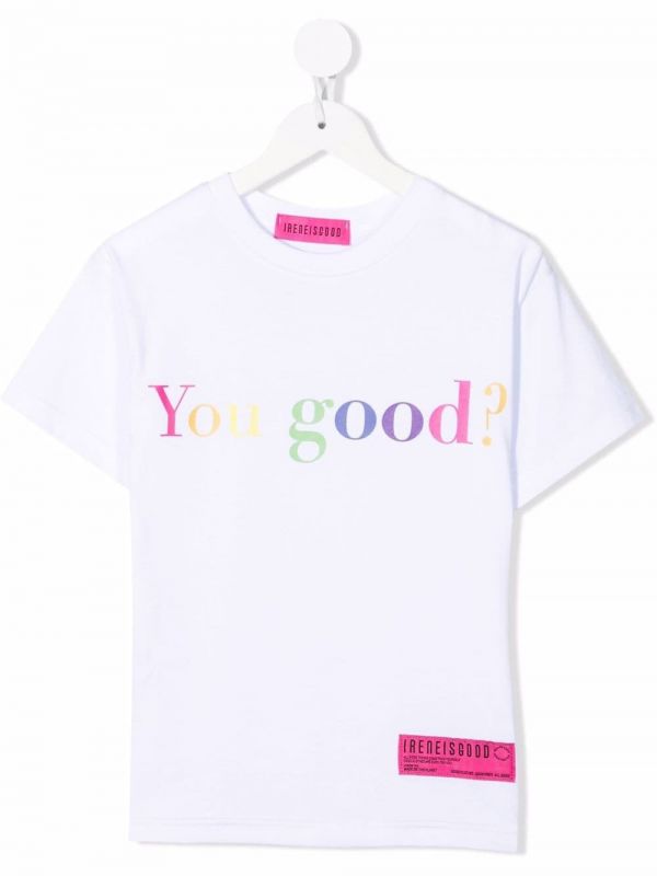  Ireneisgood Slogan Crew-neck T-shirt - White 