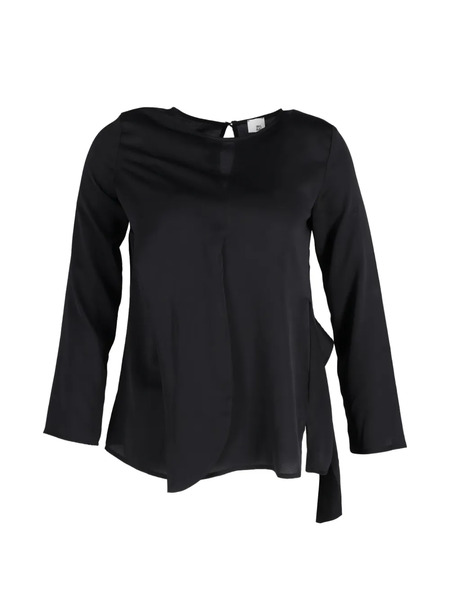 Iris & Ink Crew-neck Blouse - Black 