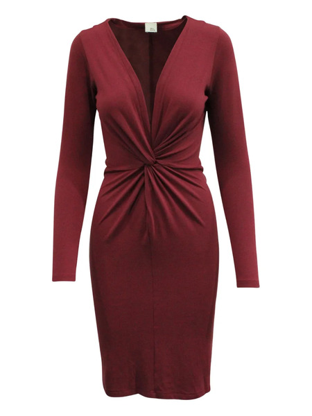  Iris & Ink Knot-detail Midi Dress - Red 