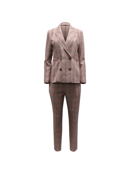  Iris & Ink Plaid Straight-leg Trousers - Neutrals 