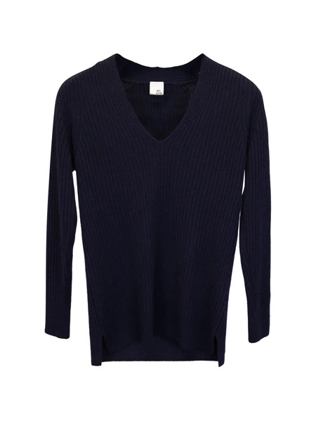  Iris & Ink V-neck Ribbed Sweater - Blue 
