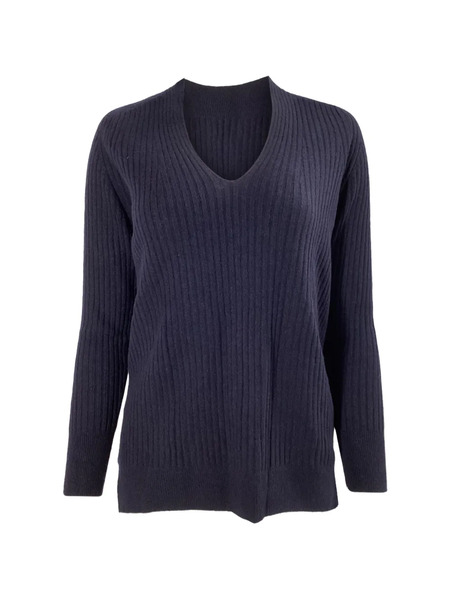  Iris & Ink V-neck Ribbed Sweater - Blue 