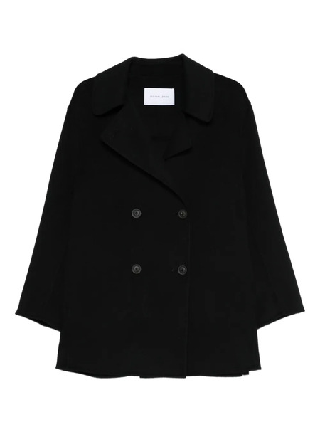  Iris Von Arnim Double-breasted Notched-lapel Coat - Black 