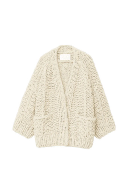  Iris Von Arnim Junia Cable-knit Cardigan - Neutrals 