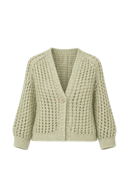  Iris Von Arnim Open-knit Button Cardigan - Green 