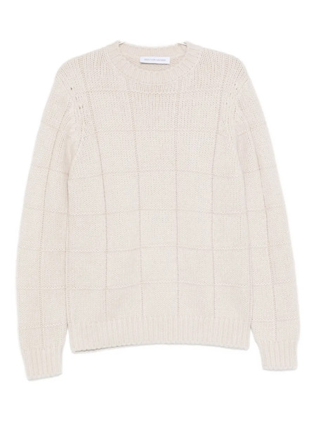  Iris Von Arnim Panelled Knitted Sweater - White 