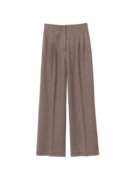  Iris Von Arnim Pinstripe Pleated Trousers - Brown 