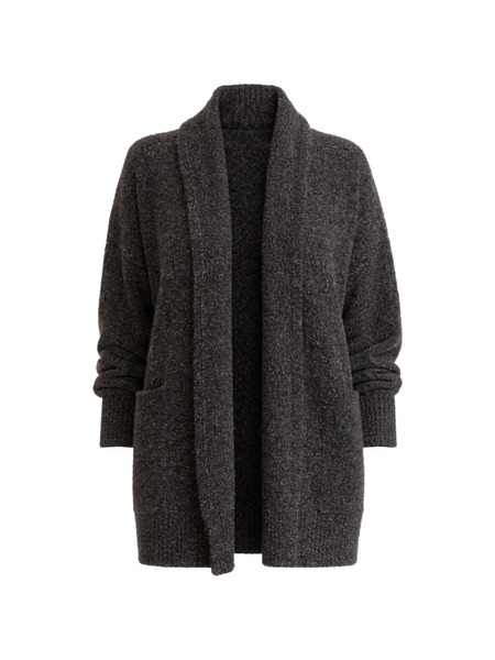  Iris Von Arnim Shawl Pocket Cardigan - Grey 