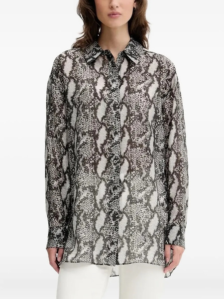  Iro Aloune Snakeskin Print Shirt - Black 