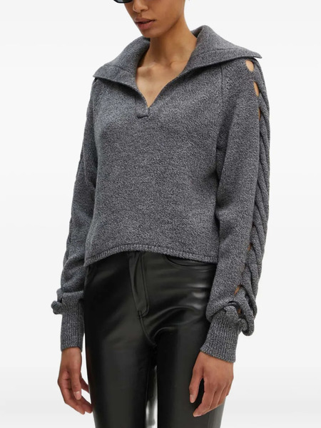  Iro Braided Cutout Sweater - Grey 