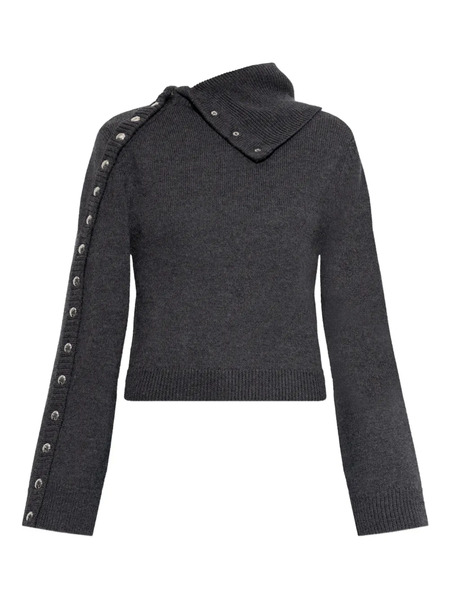  Iro Button High-neck Sweater - Grey 