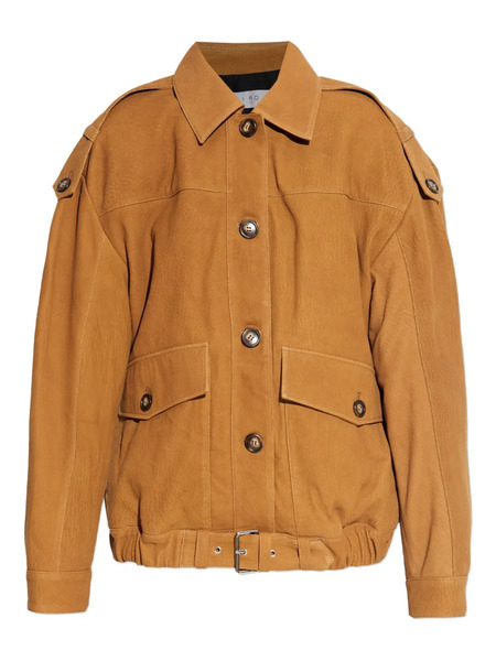  Iro Button Suede Jacket - Brown 