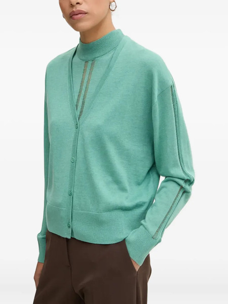  Iro Buttoned V-neck Cardigan - Green 