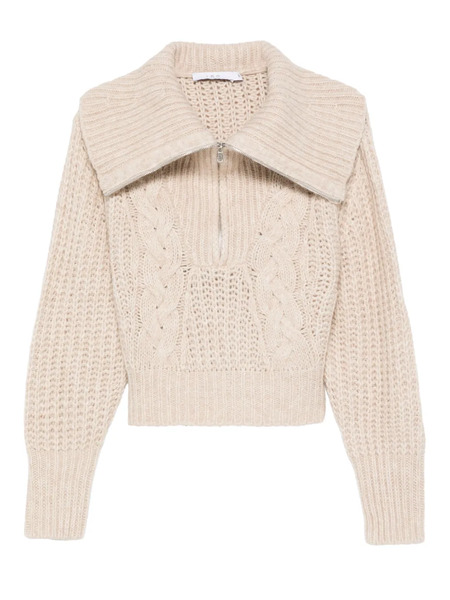  Iro Cable-knit Half-zip Jumper - Neutrals 