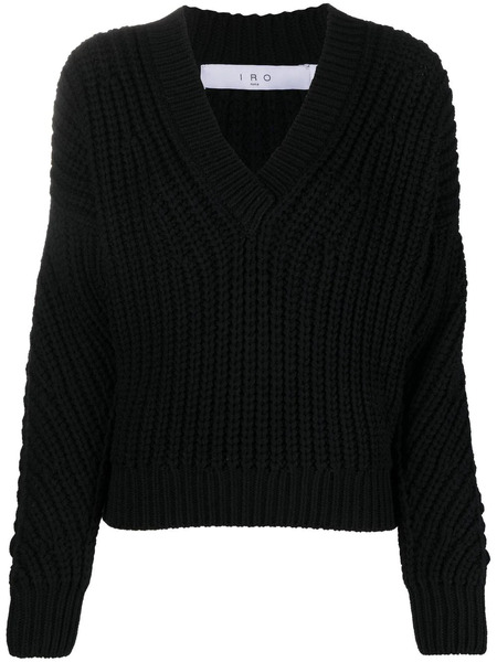  Iro Chunky-knit V-neck Jumper - Black 