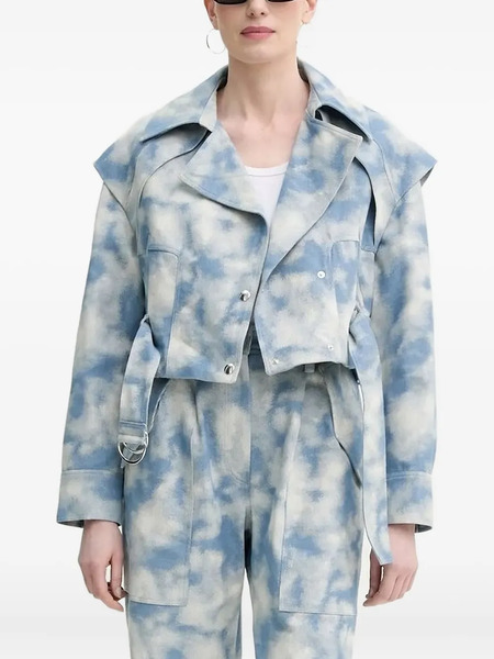 Iro Cloud-print Belted Jacket - Blue 
