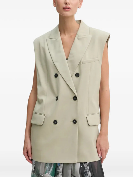  Iro Double-breasted Sleeveless Top - Neutrals 