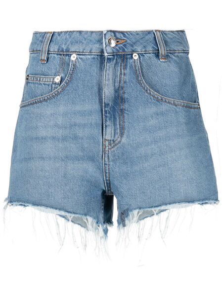  Iro Frayed-hem Denim Shorts - Blue 