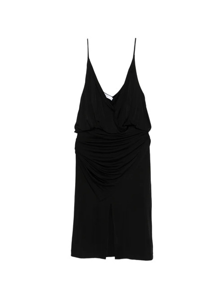  Iro Helya Split V-neck Midi Dress - Black 