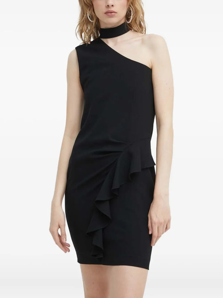 Iro Kami Ruffled One-shoulder Mini Dress - Black 