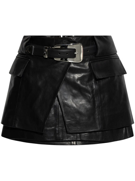  Iro Leather Mini Skirt - Black 