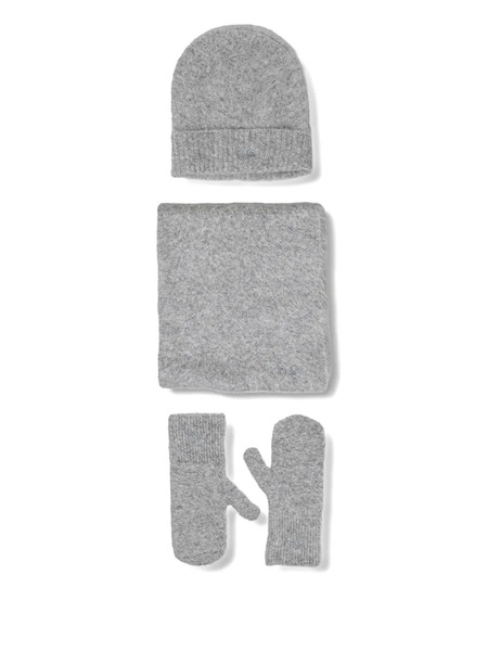  Iro Logo Knitted Beanie Hat Set - Grey 