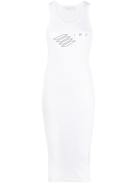  Iro Logo-print Fitted Dress - White 