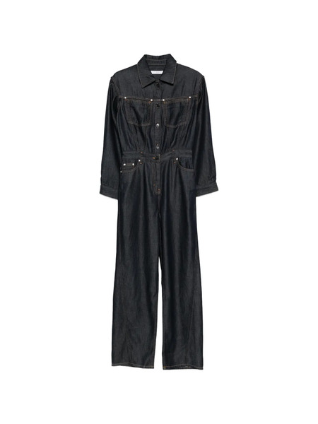  Iro Long-sleeve Denim Jumpsuit - Blue 