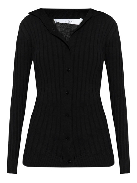  Iro Ribbed Buttoned Cardigan - Black 