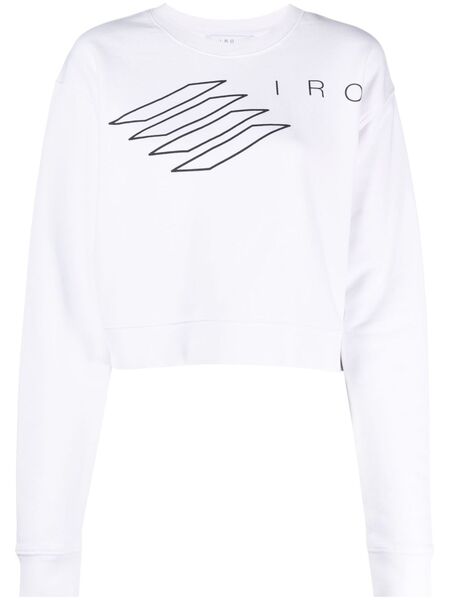  Iro Romel Logo-print Cropped Sweatshirt - White 