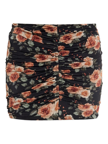  Iro Ruched Floral Skirt - Black 