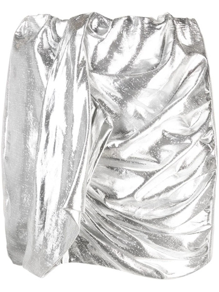  Iro Seiko Draped Lamé Miniskirt - Silver 