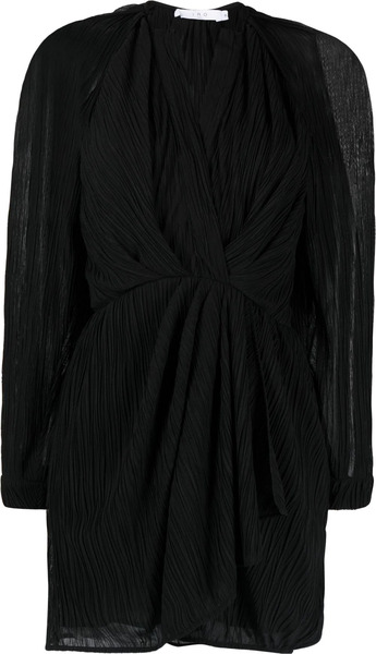  Iro Semi-sheer Draped Minidress - Black 