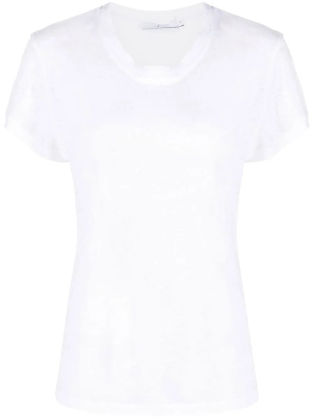  Iro Short-sleeved Linen T-shirt - White 