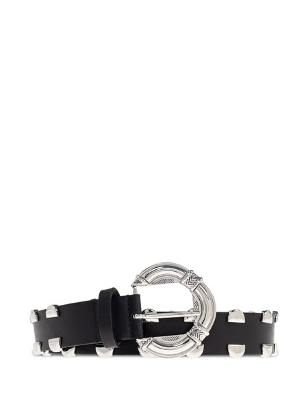  Iro Studded Circular-buckle Belt - Black 