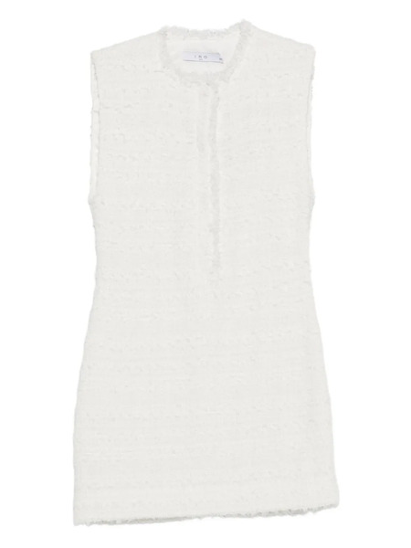  Iro Tweed Sleeveless Mini Dress - White 