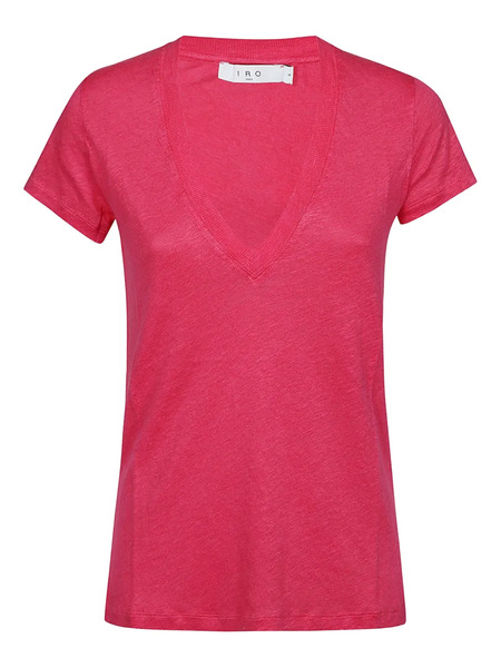  Iro V-neck Linen T-shirt - Pink 