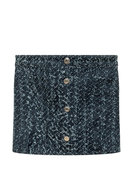  Iro Vanny Textured Denim Buster Top - Blue 