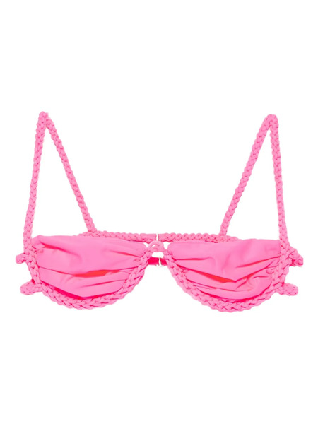  Isa Boulder Braided-trim Bikini Top - Pink 