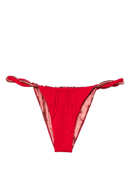  Isa Boulder Chunky Rope Reversible Bikini Bottoms - Red 