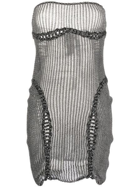  Isa Boulder Crochet Knit Dress - Black 