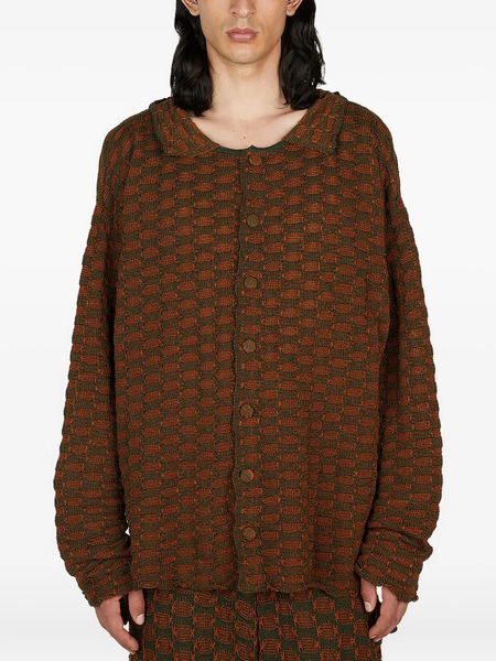  Isa Boulder Patterned Cardigan - Dark Bark 