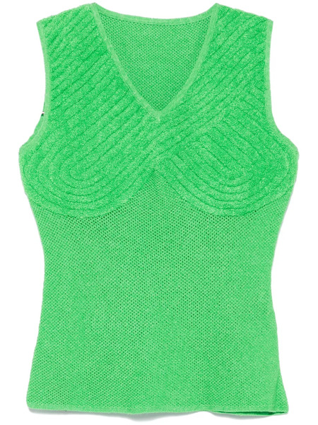  Isa Boulder V-neck Top - Green 