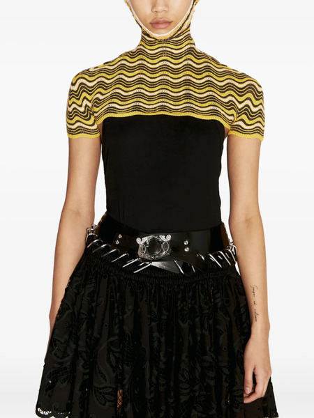  Isa Boulder Wave-pattern Knitted Top - Yellow 