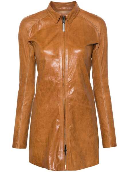  Isaac Sellam Experience Exposed-seam Leather Jacket - Brown 