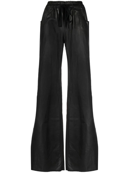 Isaac Sellam Experience Wide-leg Drawstring Leather Trousers - Black 