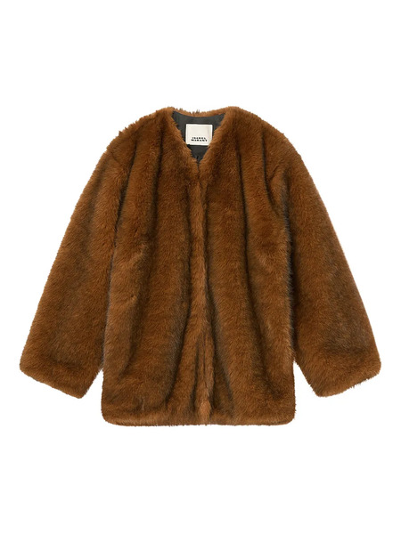  Isabel Marant Aglae Collarless Coat - Brown 